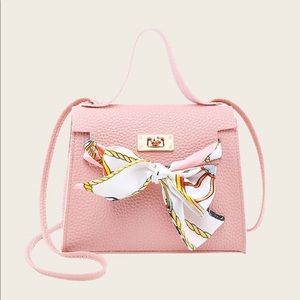 Pink Pebble Detail Bow Tie Satchel Bag